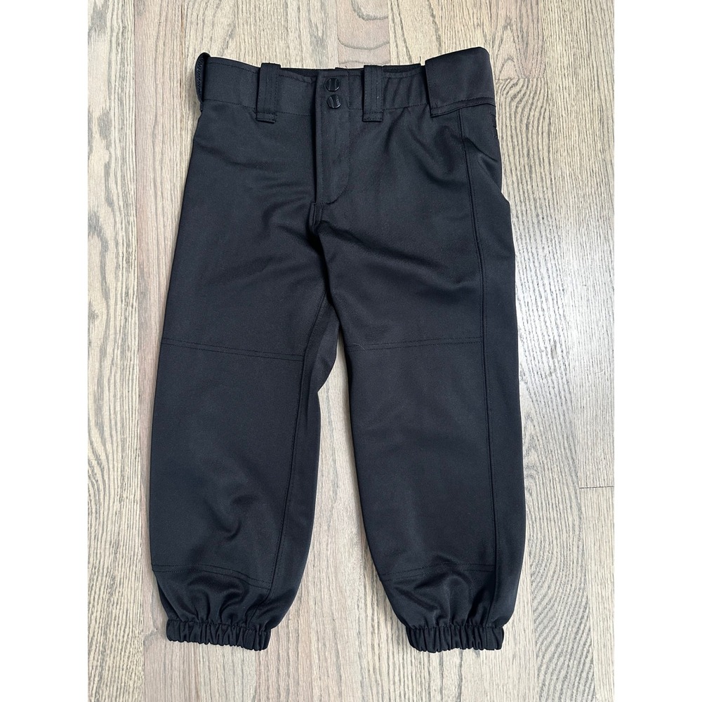 Kids Rip It Softball Pants Black Elastic Bottom Youth Sportswear